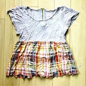 Welcome Doll Japanese Brand Babydoll Plaid Top